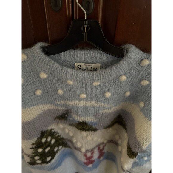 Vintage Susie Lee Mohair Wool Hand Knitted Sweater Cottage Core Made in England - Picture 7 of 16